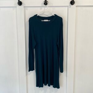 MAURICES long sleeve ribbed dark teal dress